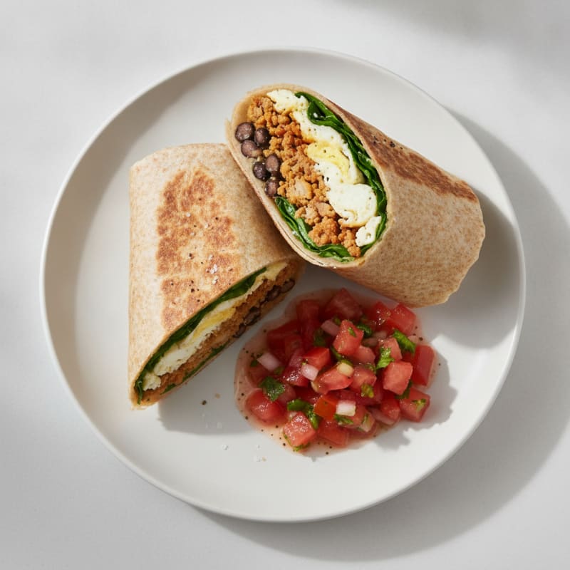 Loaded Breakfast Burrito with Salsa