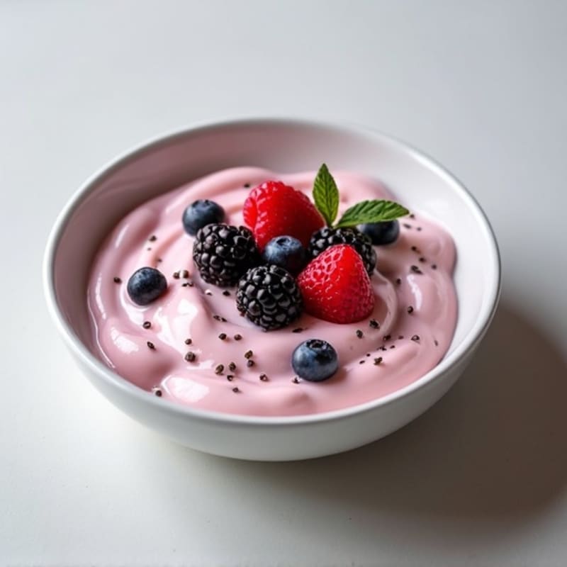Silky Greek Yogurt Protein Pudding with Berries