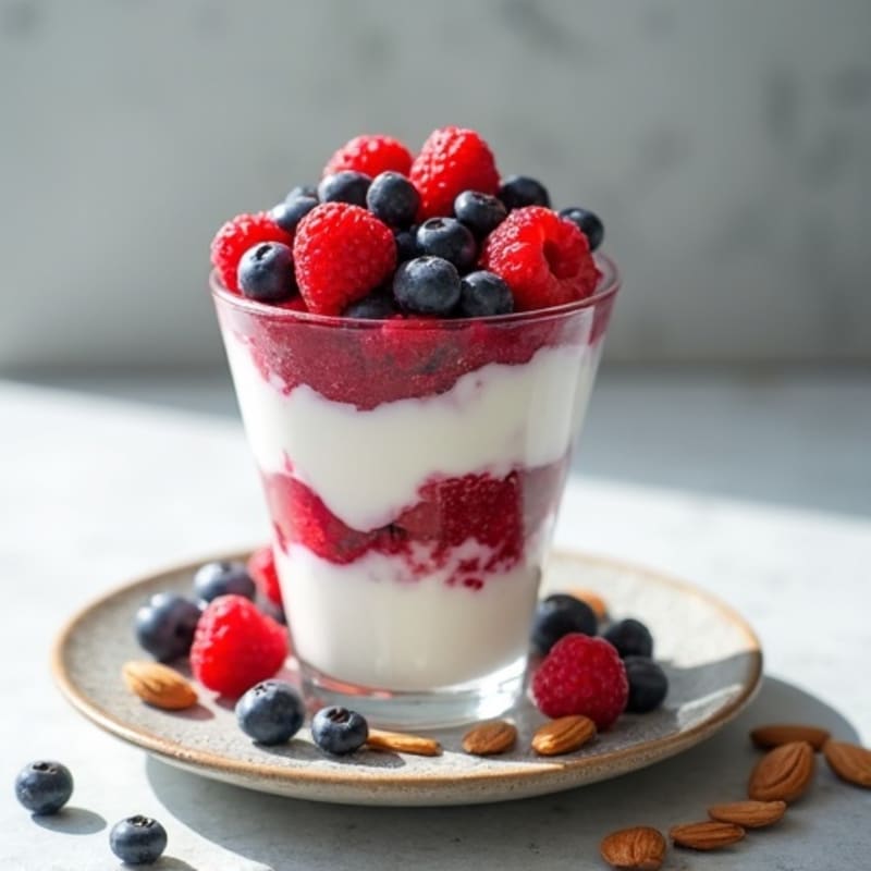 Greek Yogurt Protein Parfait with Mixed Berries