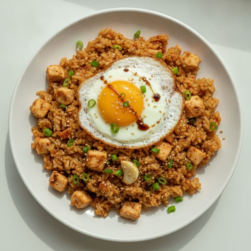 Kimchi Fried Rice with Fried Egg