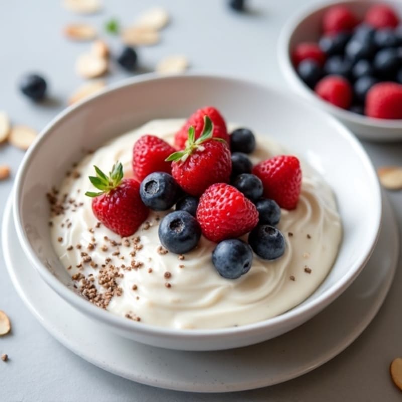 Creamy Greek Yogurt Protein Pudding with Mixed Berries