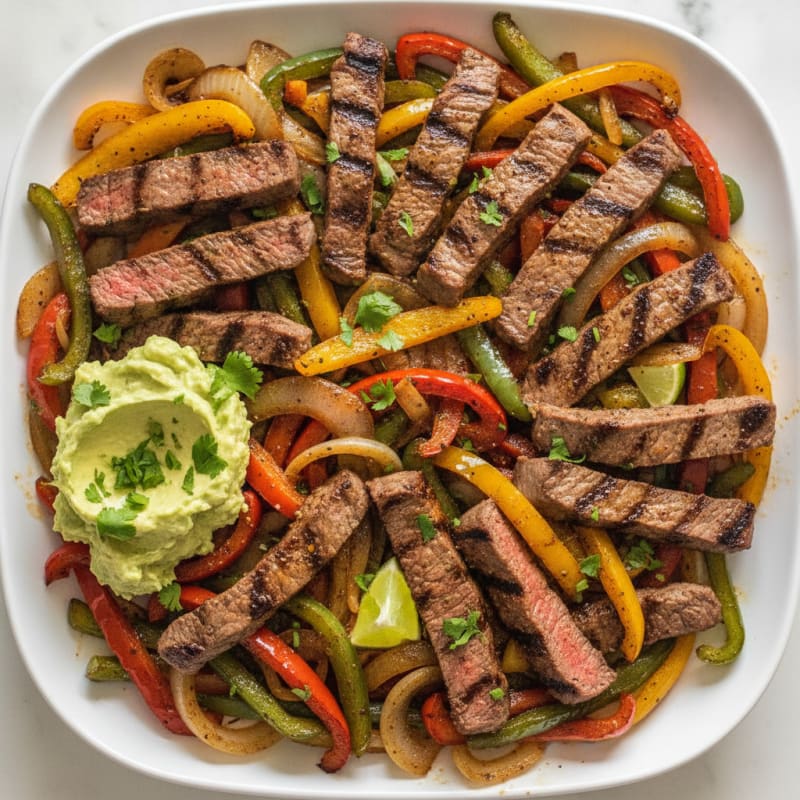 Grilled Steak Fajita Platter with Peppers