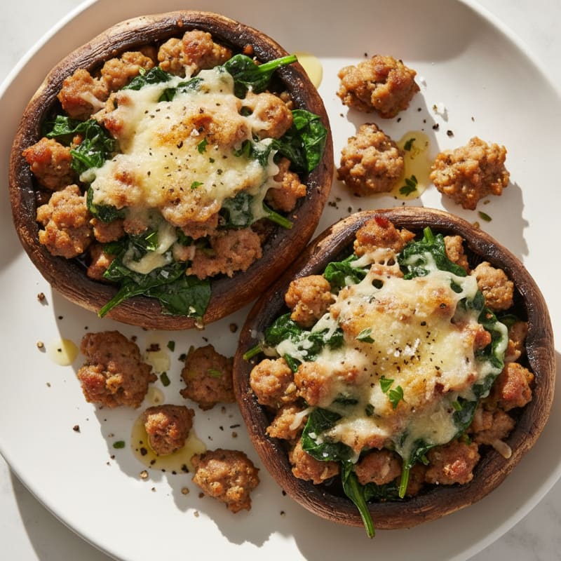 Sausage and Herb Stuffed Portobello Mushrooms