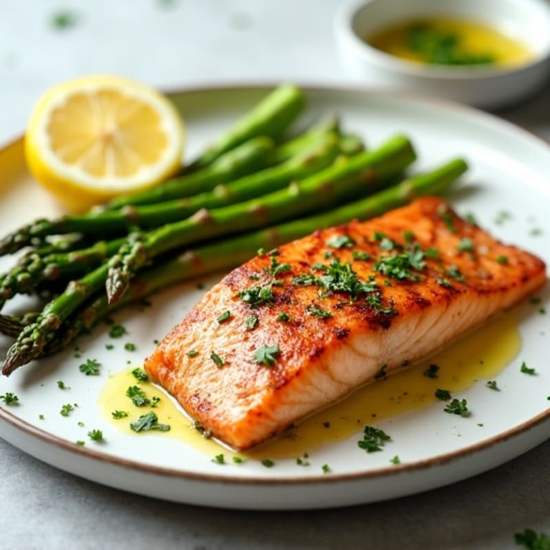 Lemon Herb Grilled Salmon with Roasted Asparagus