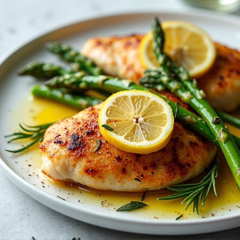 Lemon-Herb Roasted Chicken with Crispy Asparagus
