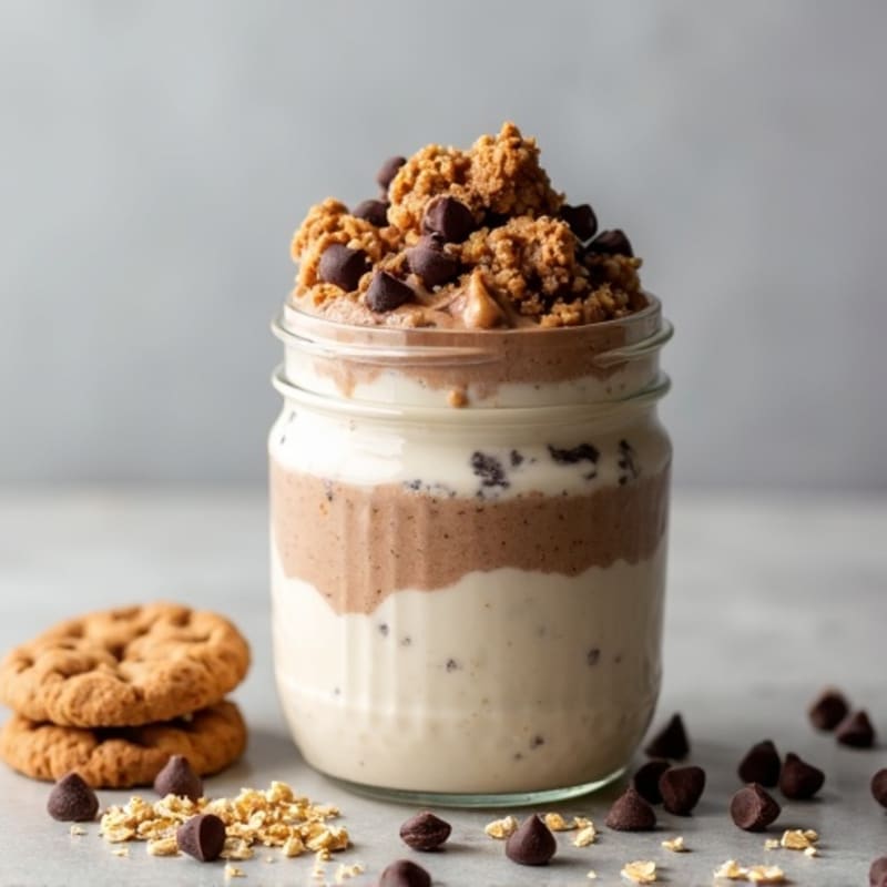 High-Protein Creamy Cookie Dough Overnight Oats