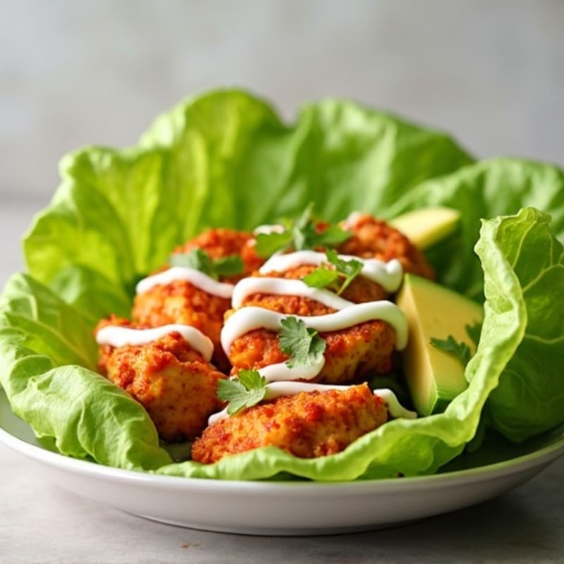 Spicy Buffalo Ranch Chicken Lettuce Wrap