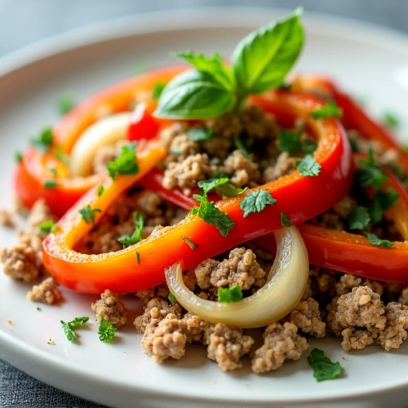 Lean Ground Turkey and Bell Pepper Skillet with Fresh Herbs