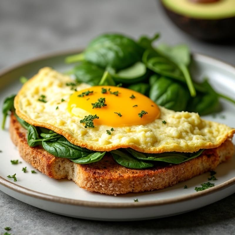 Egg White Spinach Omelette with Turkey Sausage