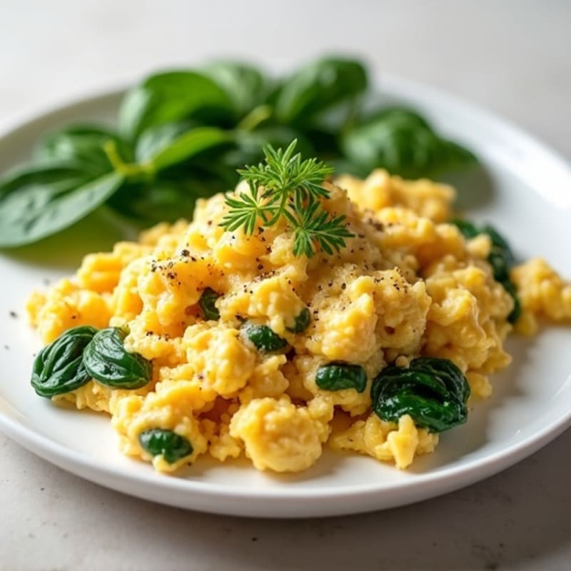 Egg White and Turkey Breast Scramble with Spinach