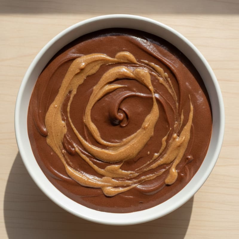 Protein Chocolate Pudding with Almond Butter Swirl