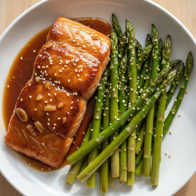 Teriyaki Glazed Salmon with Roasted Asparagus