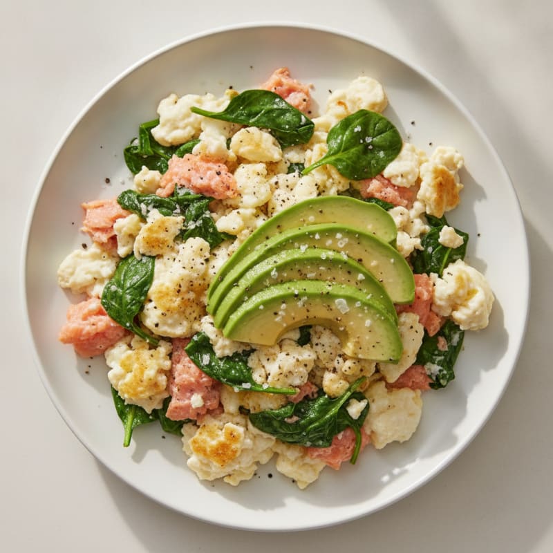 Smoked Salmon and Spinach Scramble