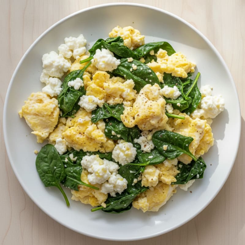 Egg White and Cottage Cheese Scramble with Spinach