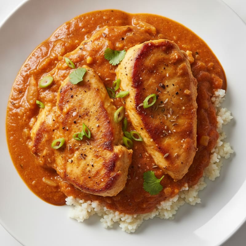 Indian-Spiced Chicken with Tomato Cream Sauce