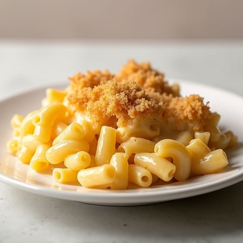 Creamy Cauliflower Baked Mac and Cheese with Crispy Topping