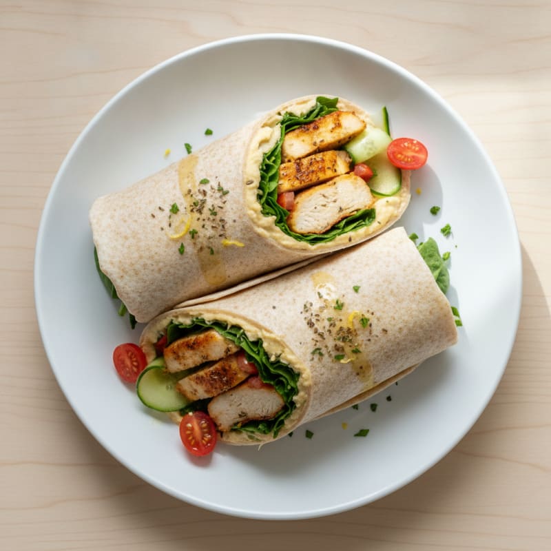 Lemon-Herb Chicken and Hummus Wraps