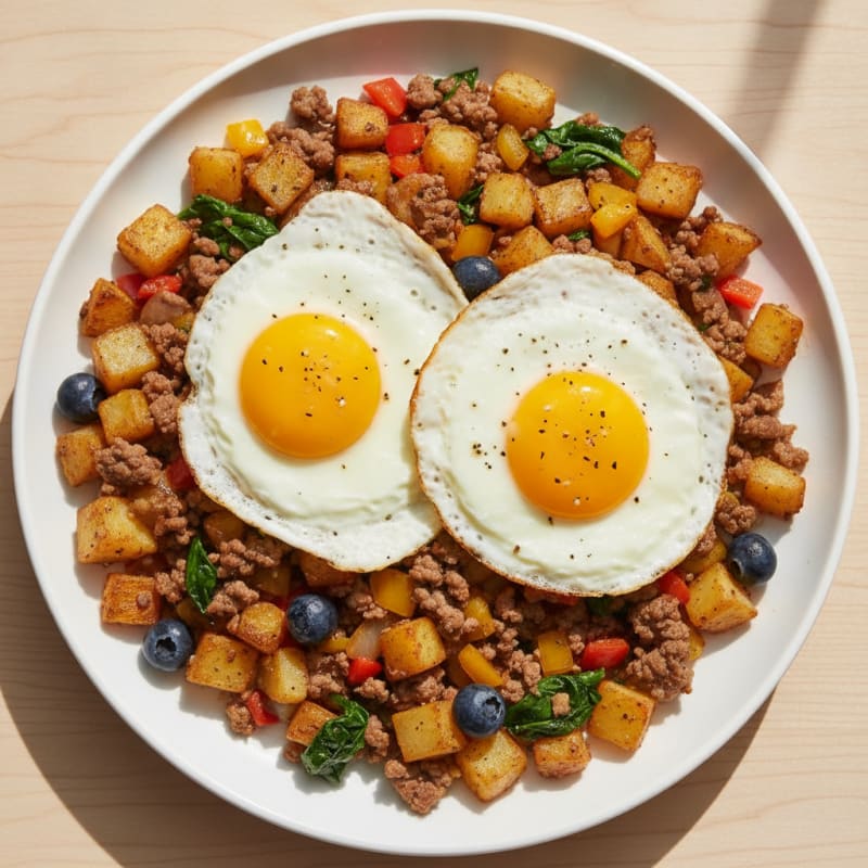 Beef and Potato Hash with Fried Egg