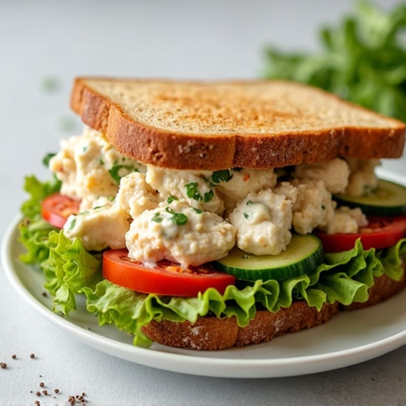 Healthy Chicken Salad Sandwich with Fresh Veggies