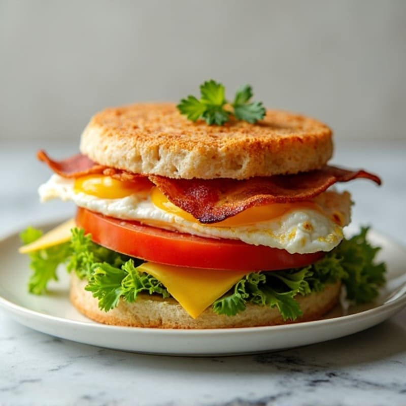 Crispy Turkey Bacon Lettuce Tomato Stack