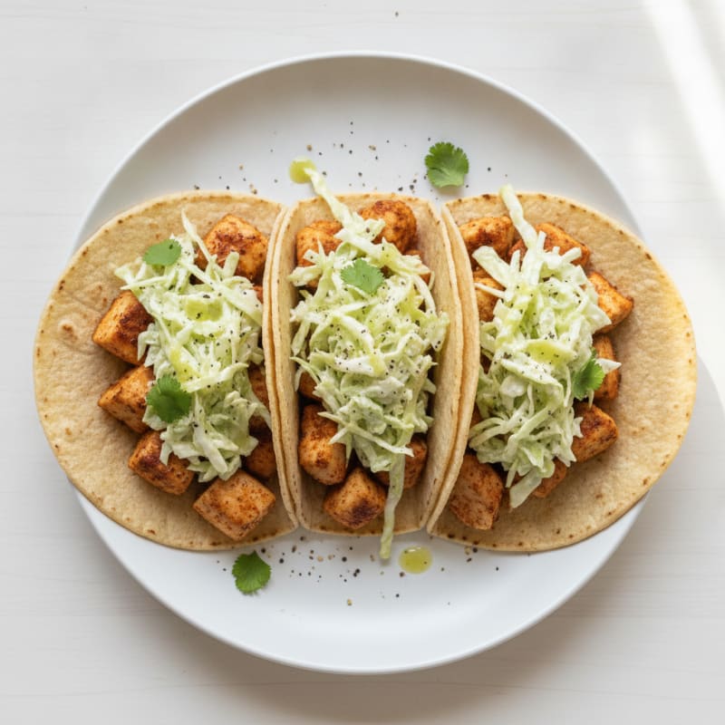 Chicken Street Tacos with Creamy Slaw