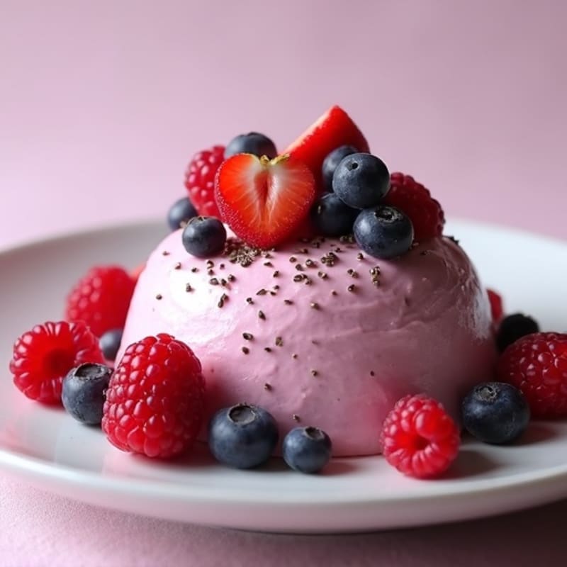 Silky Greek Yogurt Protein Mousse with Mixed Berries