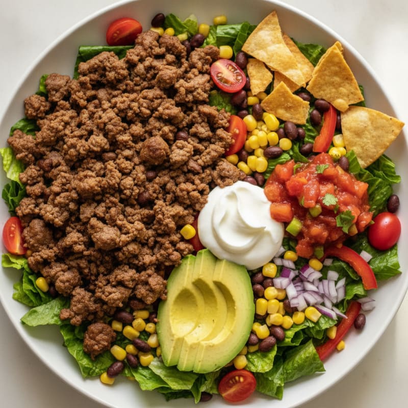 Santa Fe Ground Beef Taco Salad