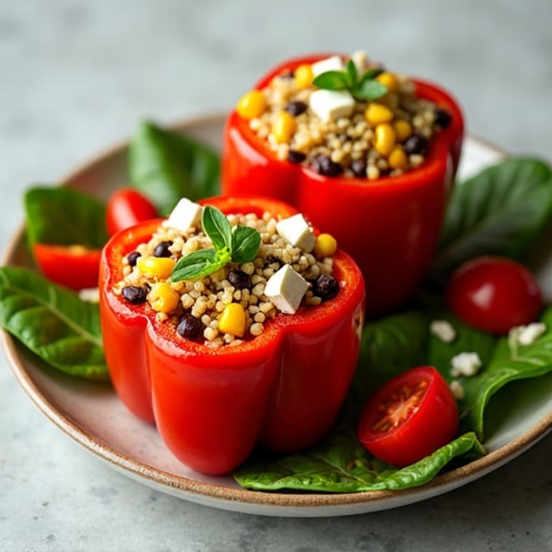 Roasted Zesty Quinoa Stuffed Peppers