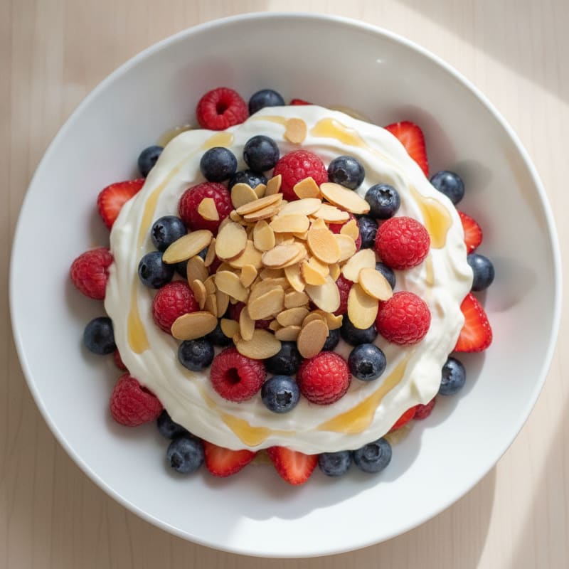 Greek Yogurt Protein Parfait with Mixed Berries