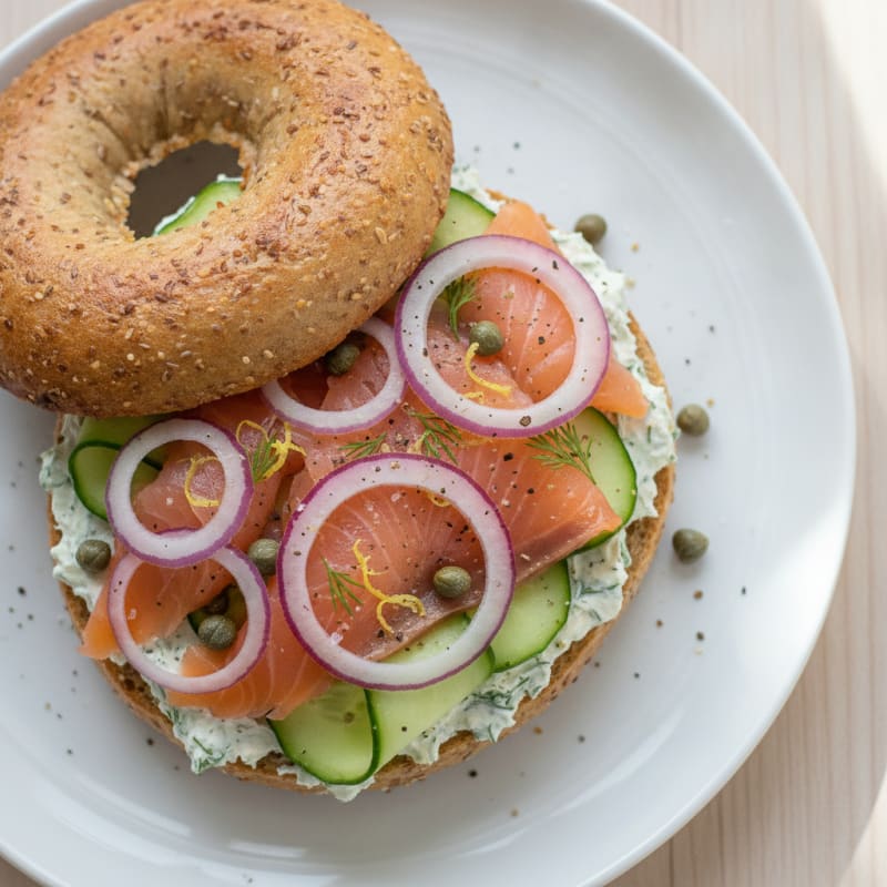 Smoked Salmon Bagel with Dill Cream Cheese