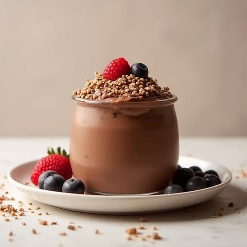 Silky Chocolate Protein Pudding with Chia Seeds