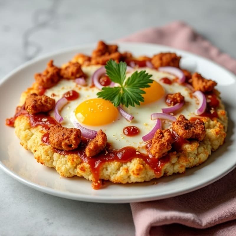 High-Protein BBQ Chicken Pizza with Crispy Cauliflower Crust