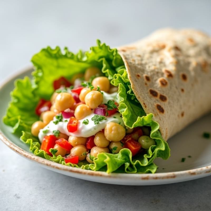 Creamy Chickpea Salad Wraps with Crunchy Veggies
