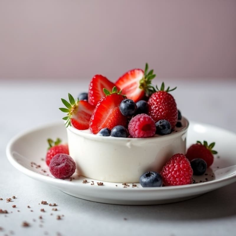 Greek Yogurt Protein Mousse with Mixed Berries