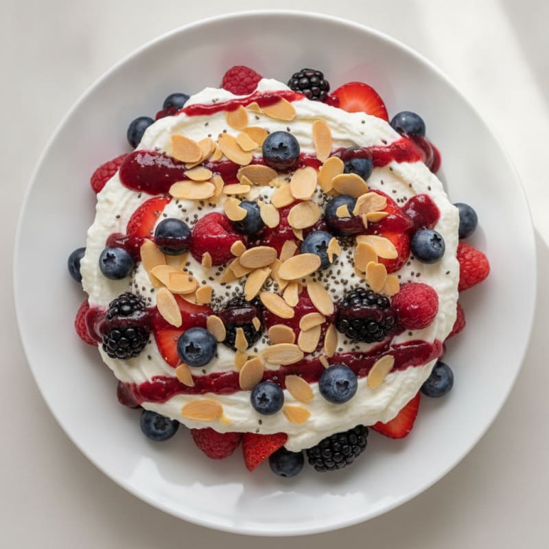 Greek Yogurt Protein Parfait with Mixed Berries