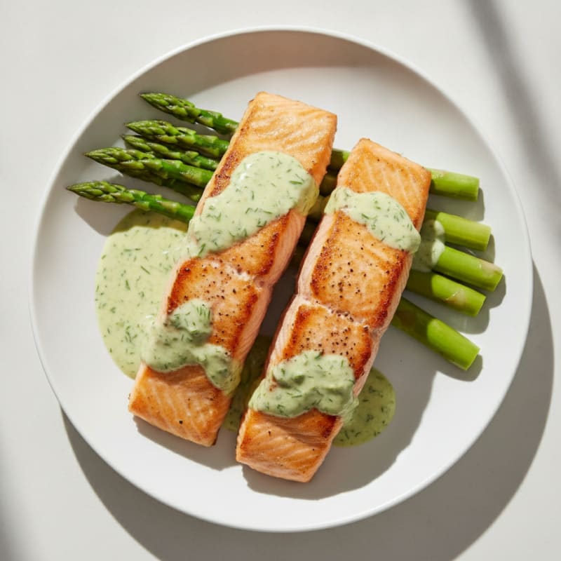Pan-Seared Salmon with Lemon-Dill Sauce