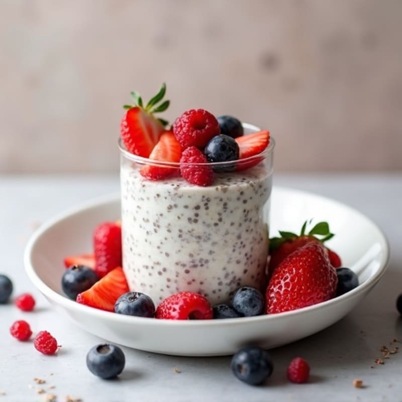 Creamy Coconut Chia Pudding with Fresh Berries