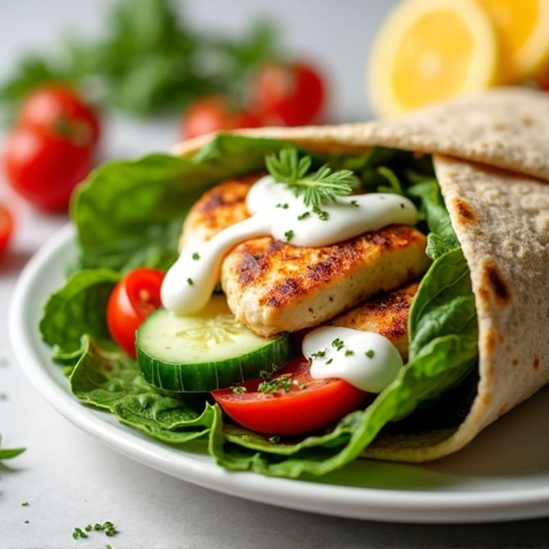 Lemon Herb Grilled Chicken and Fresh Veggie Wrap
