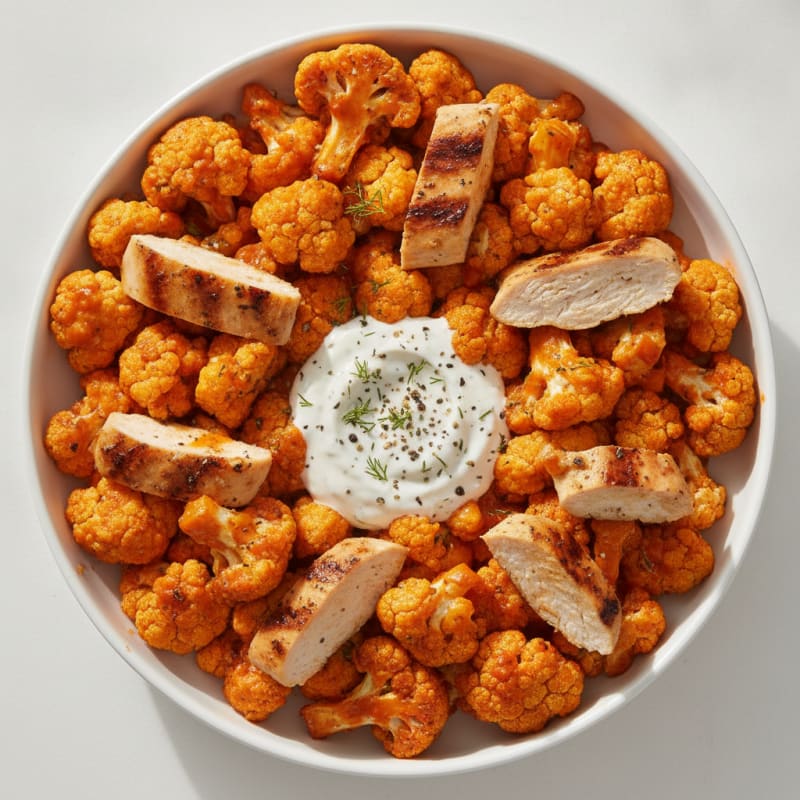 Buffalo Cauliflower Bites with Ranch Dip