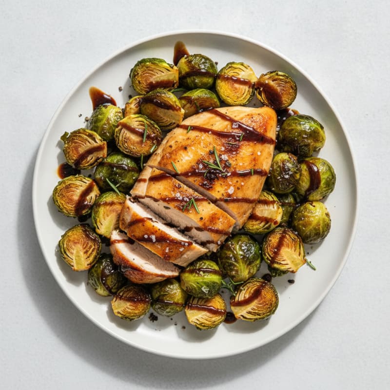 Roasted Balsamic Chicken and Brussels Sprouts