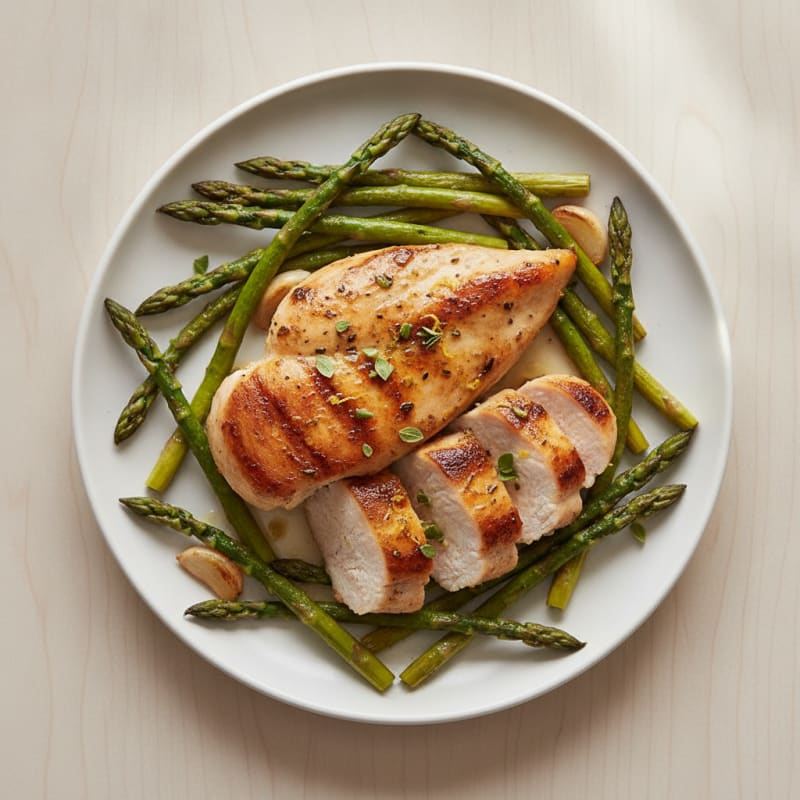 Lemon-Herb Chicken Breast with Roasted Asparagus