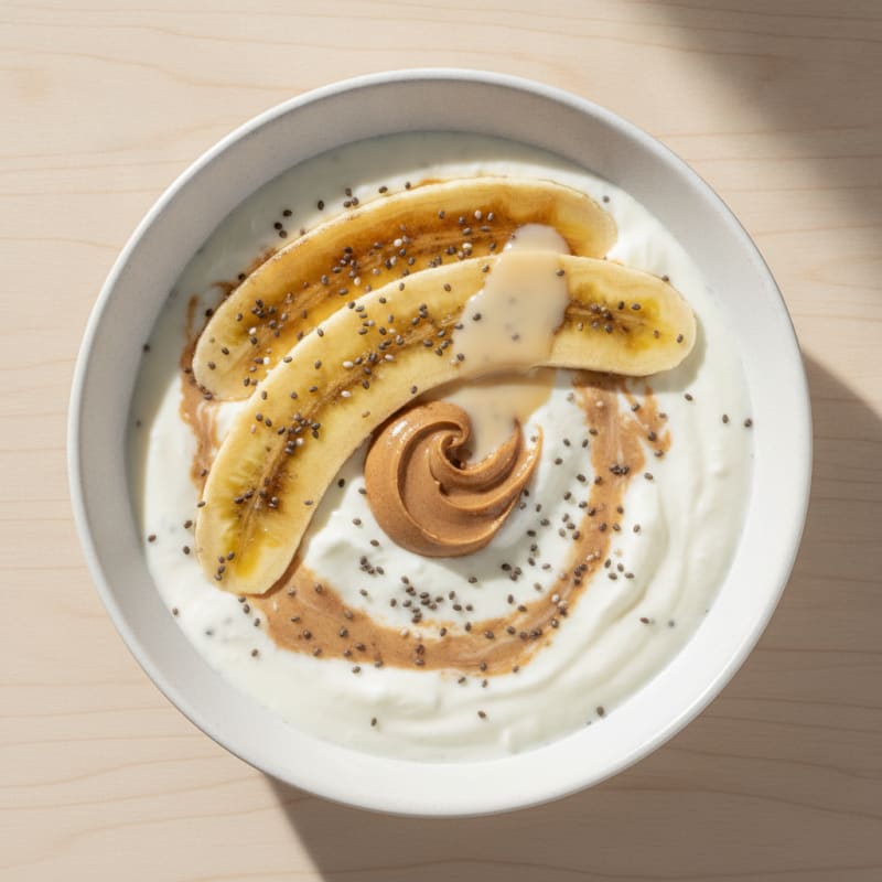Creamy Vanilla Greek Yogurt Smoothie with Chia and Almond Butter