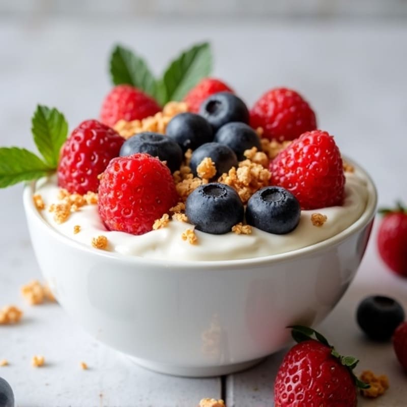 Creamy Greek Yogurt Protein Bowl with Mixed Berries