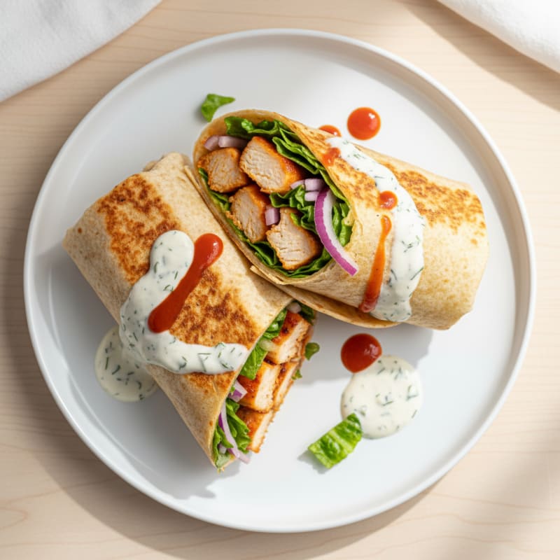 Crispy Buffalo Ranch Chicken Wraps