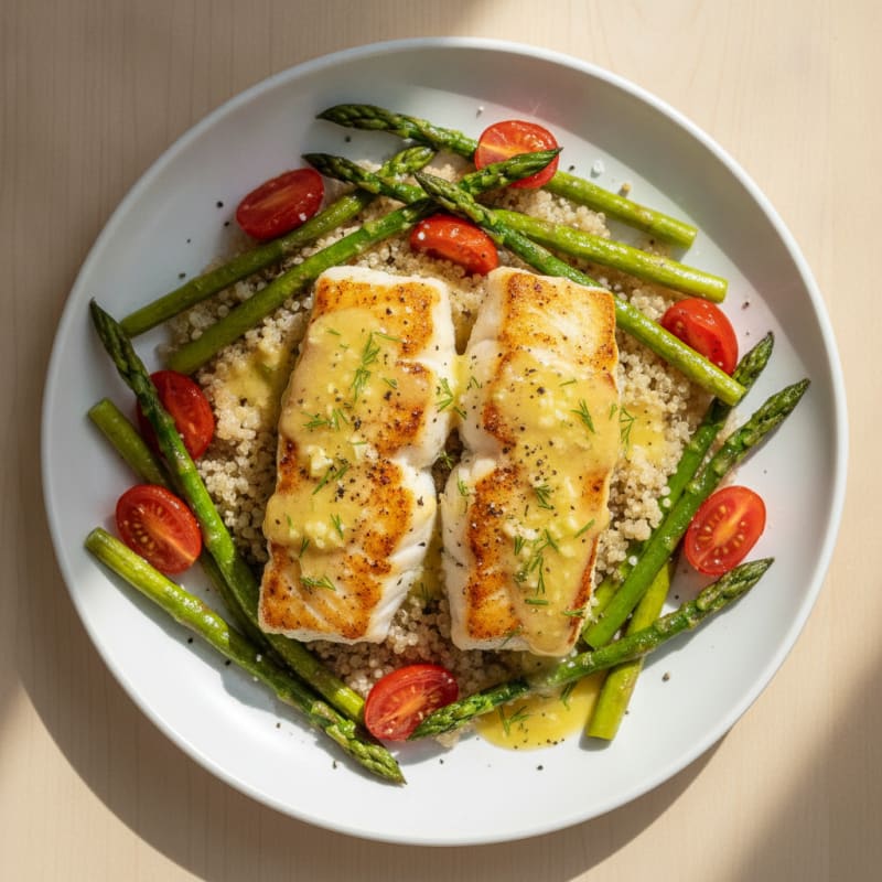 Pan-Seared Cod with Lemon-Dill Sauce