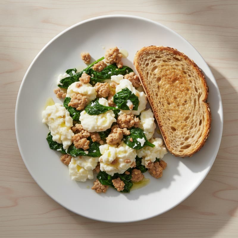 Egg White Scramble with Lean Turkey and Spinach