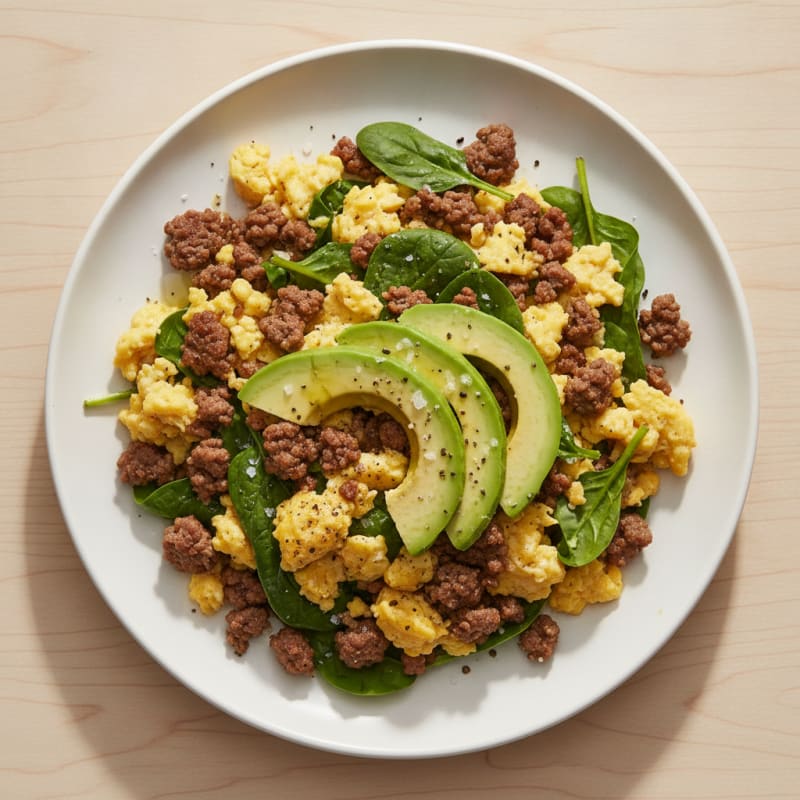 Avocado Beef Scramble with Eggs