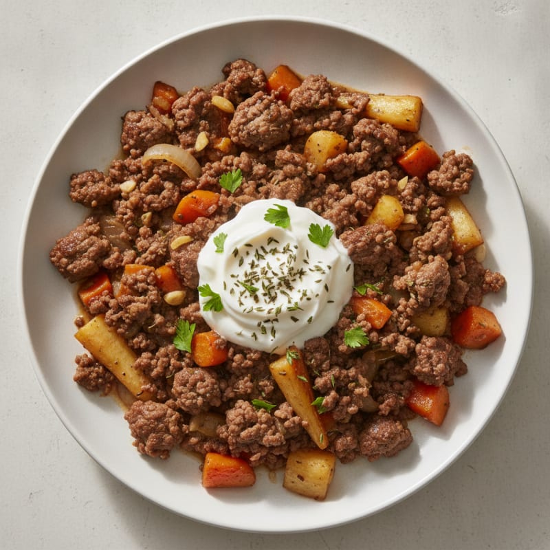 Savory Minced Beef with Root Vegetables