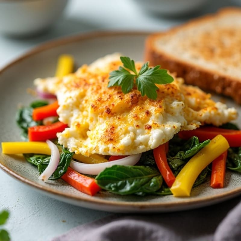 Egg White and Cottage Cheese Scramble with Roasted Turkey Breast