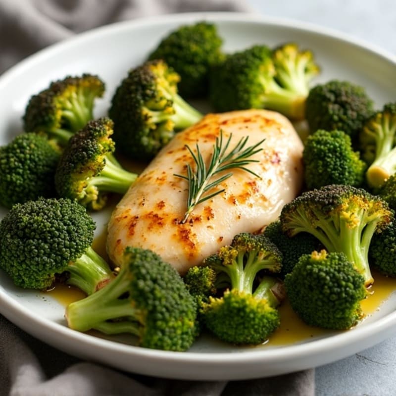 Sheet Pan Garlic-Herb Chicken with Roasted Crispy Broccoli